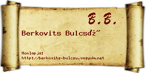Berkovits Bulcsú névjegykártya