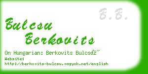 bulcsu berkovits business card